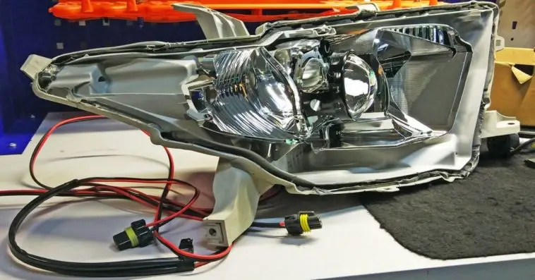 Removing and adding new LED headlights in my garage