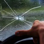 Driving a car with a cracked windshield may be a danger of breaking glass, that's needed to be fixed