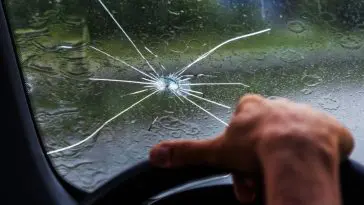 Driving a car with a cracked windshield may be a danger of breaking glass, that's needed to be fixed